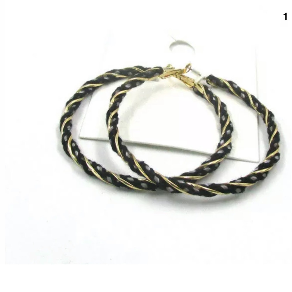 🔲rope and metal earrings hook 🔲
